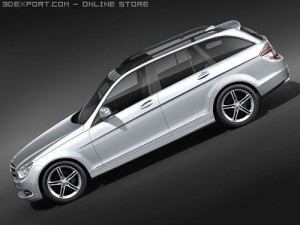 Mercedes-Benz C-class 2008 Estate Midpoly 3D Model