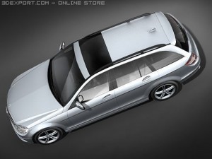Mercedes-Benz C-class 2008 Estate Midpoly 3D Model