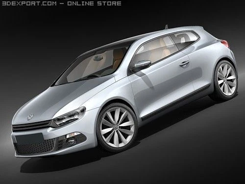 Volkswagen Scirocco 2009 3D Model .c4d .max .obj .3ds .fbx .stl .blend 