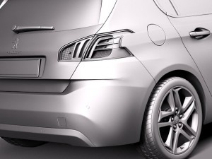 Peugeot 308 2014 3D Model
