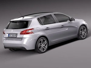 Peugeot 308 2014 3D Model