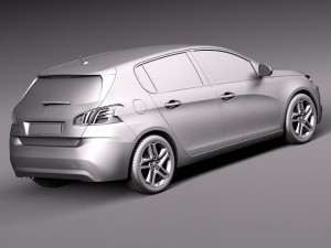 Peugeot 308 2014 3D Model
