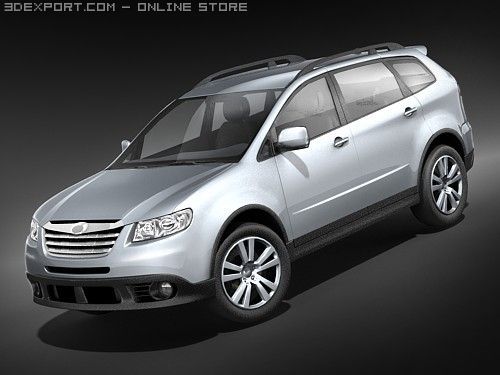 Subaru Tribeca 2008 midpoly 3D Model .c4d .max .obj .3ds .fbx .stl .blend 