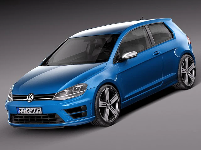 Volkswagen Golf VII R 2014 3D Model .c4d .max .obj .3ds .fbx .stl .blend 