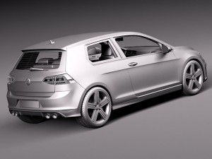 Volkswagen Golf VII R 2014 3D मॉडल