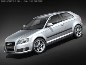 Audi A3 2009 3 porte Modello 3D