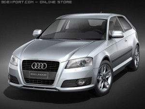 Audi A3 2009 3-door 3D 모델