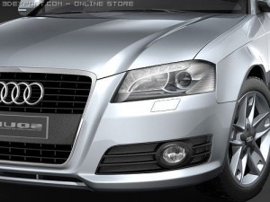 Audi A3 2009 3-door 3D 모델