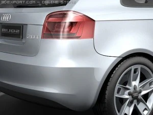 Audi A3 2009 3-door 3D Model