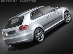 Audi A3 2009 3-door 3D 모델