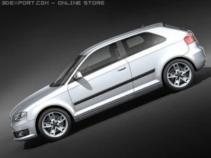 Audi A3 2009 3-door 3D Model