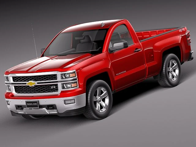 Chevrolet Silverado 2014 Regular Cab 3D Model .c4d .max .obj .3ds .fbx .stl .blend 
