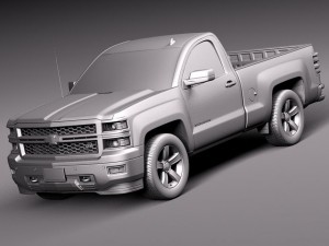 Chevrolet Silverado 2014 Regular Cab 3D Модель