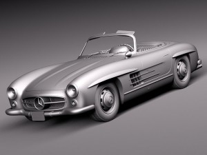 Mercedes-Benz 300SL Roadster 1956 3D 모델