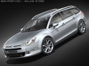 Citroen C5 estate 2009 3D 모델