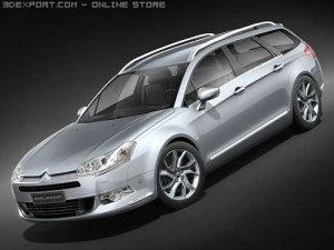 Perkebunan Citroen C5 2009 Model 3D