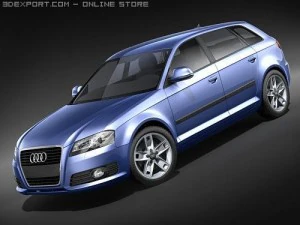 アウディ A3 2009 スポーツバック 3Dモデル