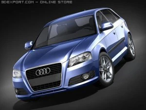 Audi A3 2009 Sportback 3D Model
