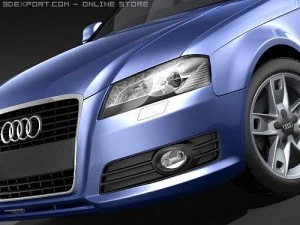 Audi A3 2009 Sportback 3D Model
