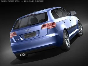 Audi A3 2009 Sportback 3D Model