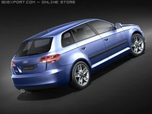 Audi A3 2009 Sportback 3D Model