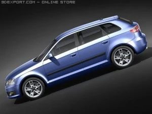 Audi A3 2009 Sportback 3D Model