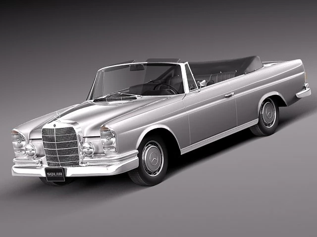 Mercedes-Benz 300SE W112 Convertible 3D Model .c4d .max .obj .3ds .fbx .stl .blend 