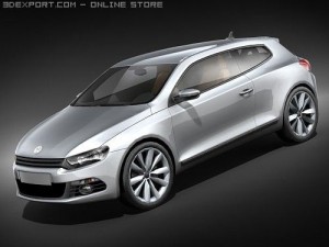 Volkswagen Scirocco 2009 midpoly 3D Model