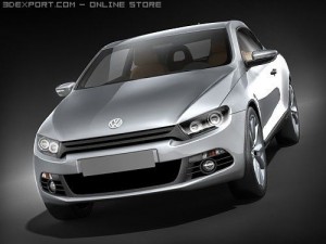 Volkswagen Scirocco 2009 midpoly 3Dモデル