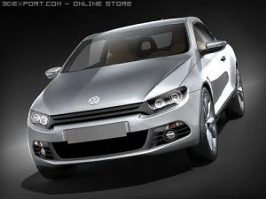 Volkswagen Scirocco 2009 midpoly 3D Model