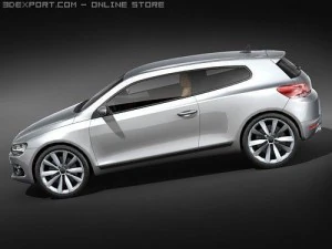 Volkswagen Scirocco 2009 midpoly 3D Model