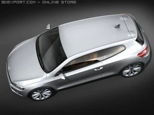 Volkswagen Scirocco 2009 midpoly 3D Model