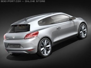 Volkswagen Scirocco 2009 midpoly 3Dモデル