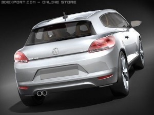 Volkswagen Scirocco 2009 midpoly 3Dモデル
