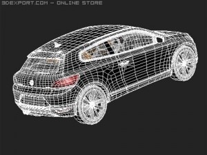 Volkswagen Scirocco 2009 midpoly 3Dモデル