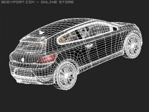 Volkswagen Scirocco 2009 midpoly 3D Model