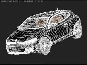 Volkswagen Scirocco 2009 midpoly 3Dモデル