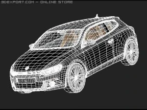 Volkswagen Scirocco 2009 midpoly 3D Model