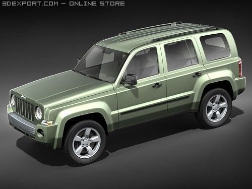Jeep Patriot 2008 midpoly 3D Model .c4d .max .obj .3ds .fbx .stl .blend 