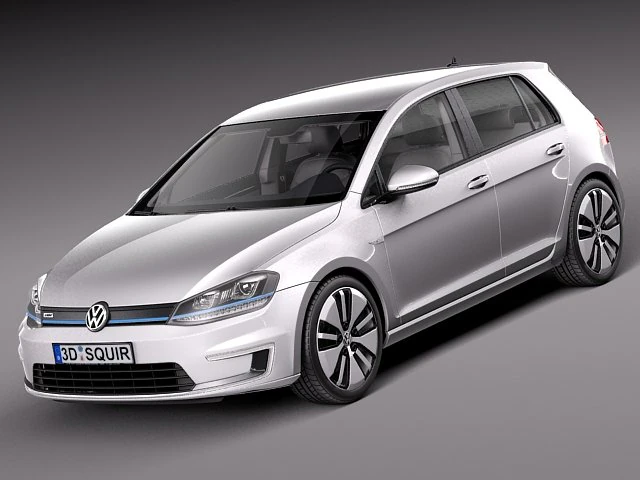 Volkswagen E-Golf 2015 3D Model .c4d .max .obj .3ds .fbx .stl .blend 