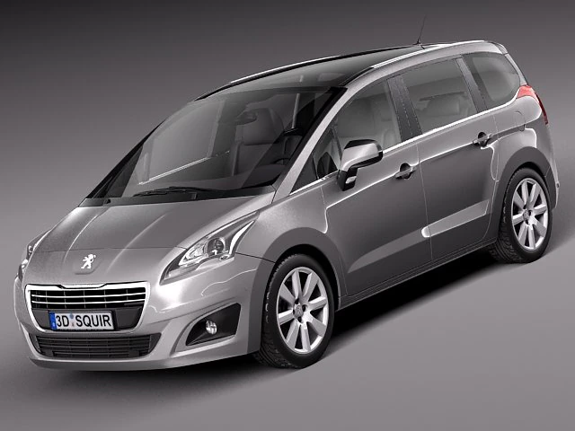 Peugeot 5008 2014 3D Model .c4d .max .obj .3ds .fbx .stl .blend 