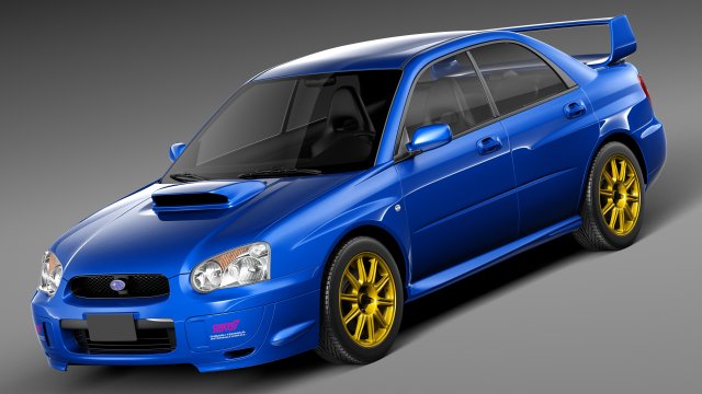 Subaru Impreza STi 2003-2005 Modèle 3D .c4d .max .obj .3ds .fbx .stl .blend 