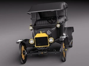 Model T Convertible Long 1908-1927 3D Model