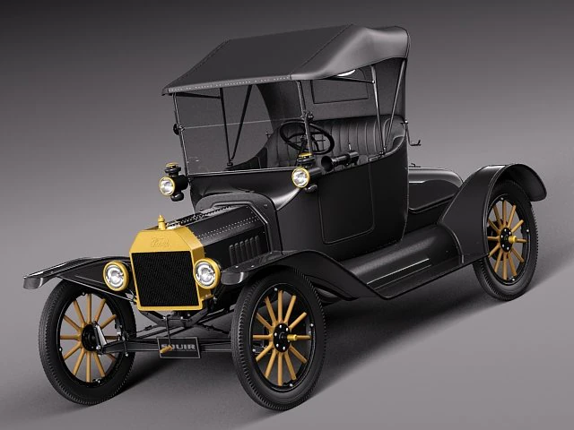 Model T Convertible Short 1908-1927 3D Model .c4d .max .obj .3ds .fbx .stl .blend 