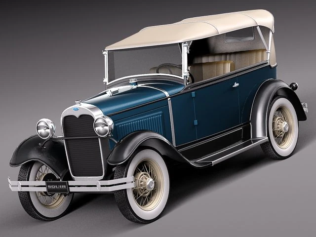 Model A Phaeton 1930 3D Model .c4d .max .obj .3ds .fbx .stl .blend 