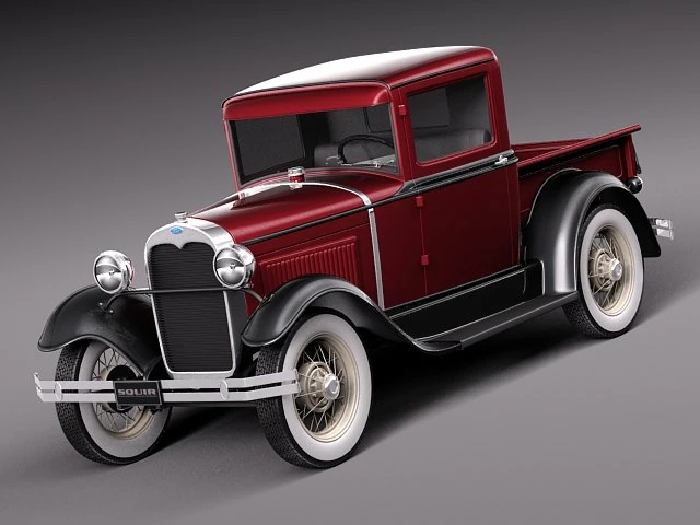 Model A Pickup 1930 3D Model .c4d .max .obj .3ds .fbx .stl .blend 