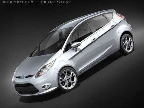 Fiesta 5-door Hatchback 2009 3D Model .c4d .max .obj .3ds .fbx .stl .blend