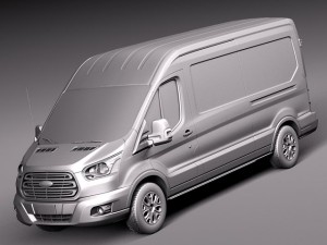 Transit Medium Van 2014 3D मॉडल