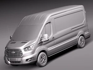 Transit Medium Van 2014 3D Model