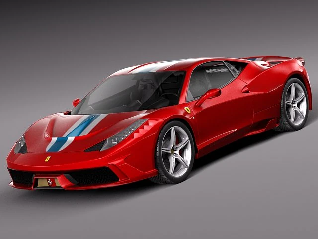 Ferrari 458 Speciale 2014 3D Model .c4d .max .obj .3ds .fbx .stl .blend
